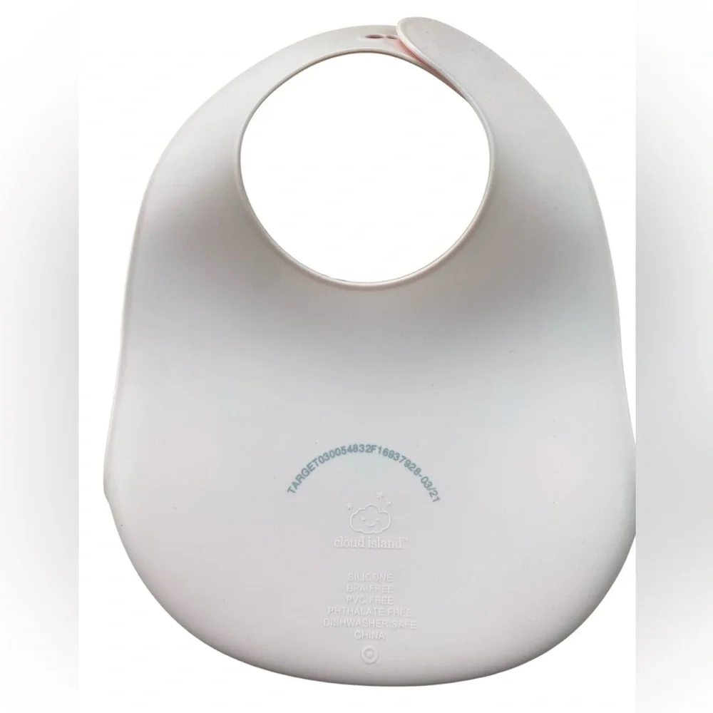 CLOUD ISLAND Pink Bunny and Rainbow Silicone Bib Set